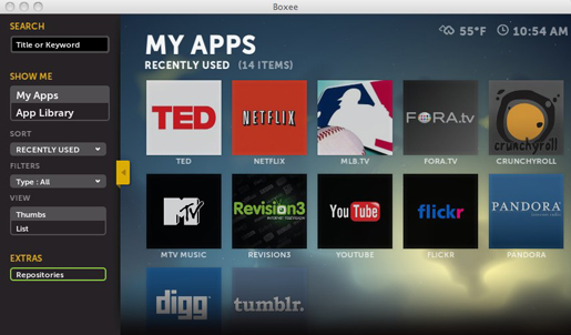 Find the TED App in Boxee's App Library