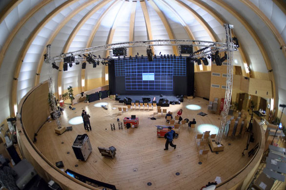 TEDxCERN set-up, in progress. Photo: TEDxCERN