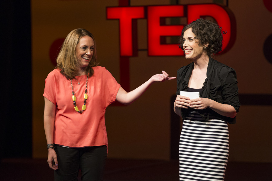 TED's Kelly Stoetzel and June Cohen, TEDU's charming emcees. Photo: Ryan Lash
