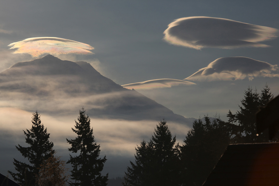 Some clouds over Mount Rainier, snapped by Ryan Verwest.