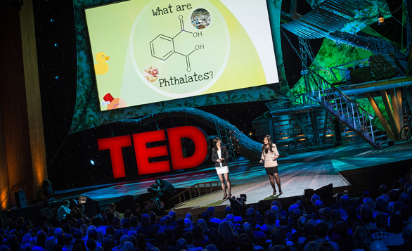 Teen scientists Miranda Wang and Jeanny Yao share an incredible use of bacteria -- to break down the pthalates in plastic. Photo: James Duncan Davidson