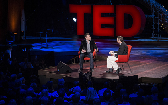 Chris Anderson interviews Elon Musk at TED2013. Photo: James Duncan Davidson