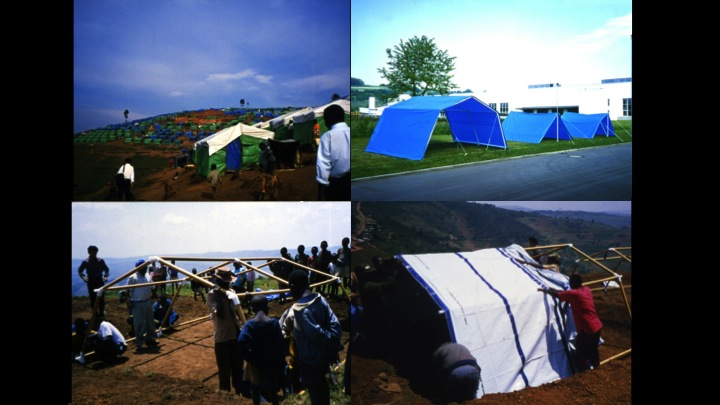 Paper Emergency Shelter for UNHCR, Rwanda, 1999.