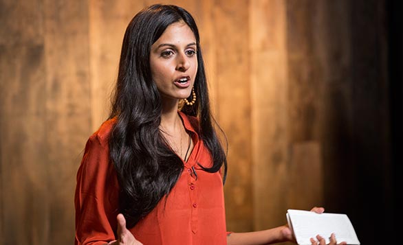 Parul Sehgal speaks on the nature of jealousy in the TED office. Photo: Ryan Lash