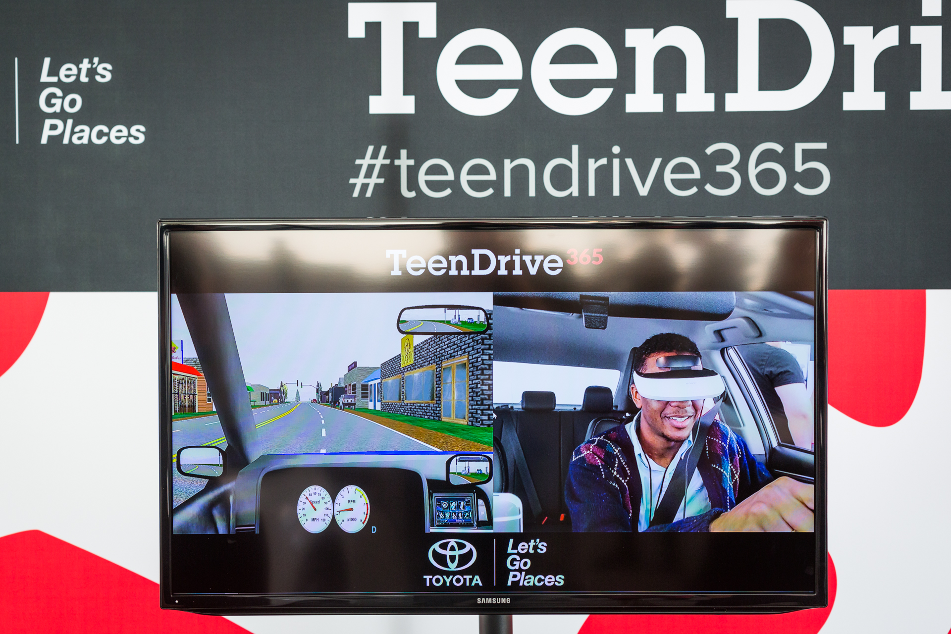 Toyota was on the scene of TEDYouth, with a distracted driving simulator that underscored just how much of a driver's attention is zapped by reaching for something in the backseat or sending a text message. Photo: Ryan Lash