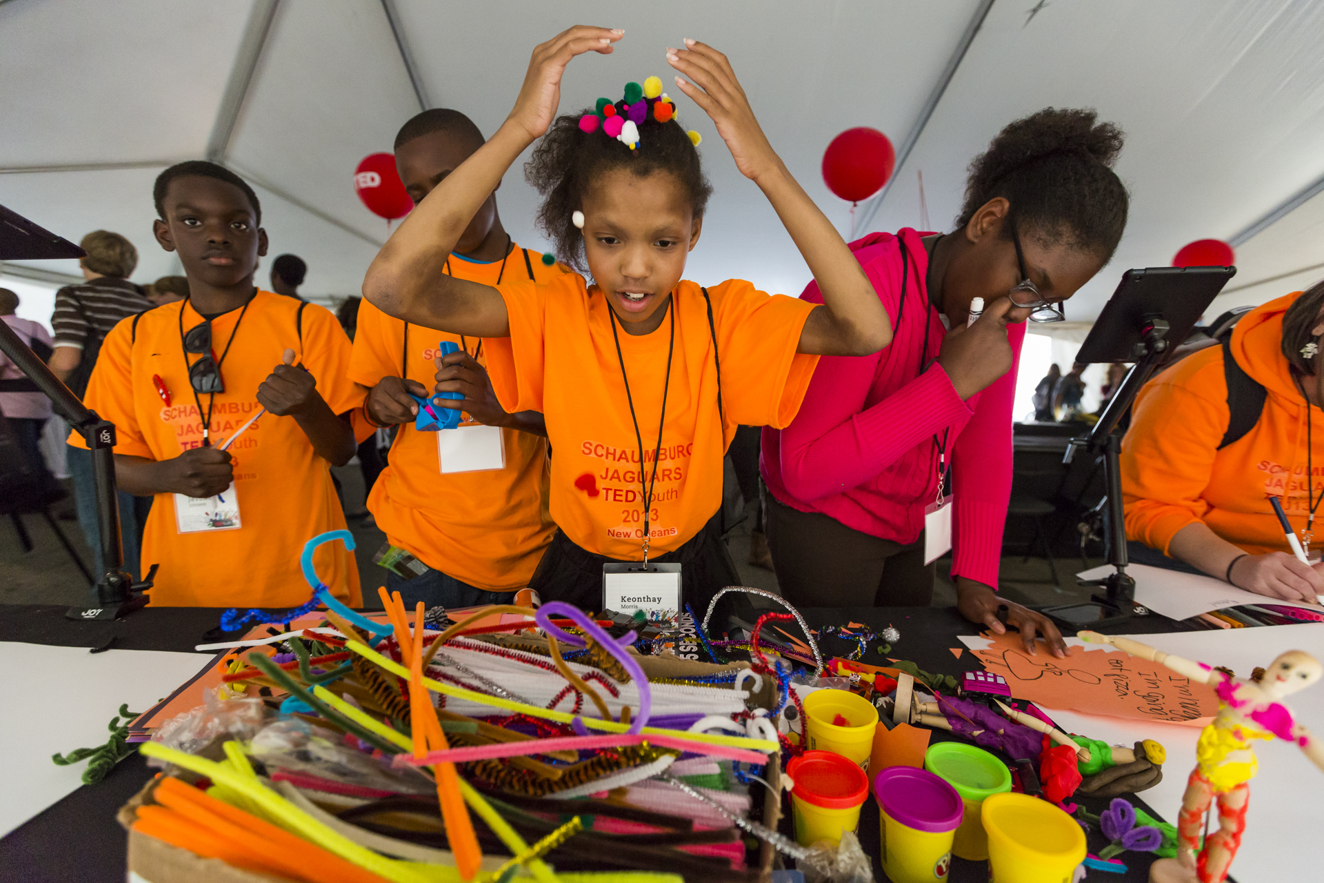 During the breaks at TEDYouth, attendees were asked to use their creativity and create something. Photo: Ryan Lash
