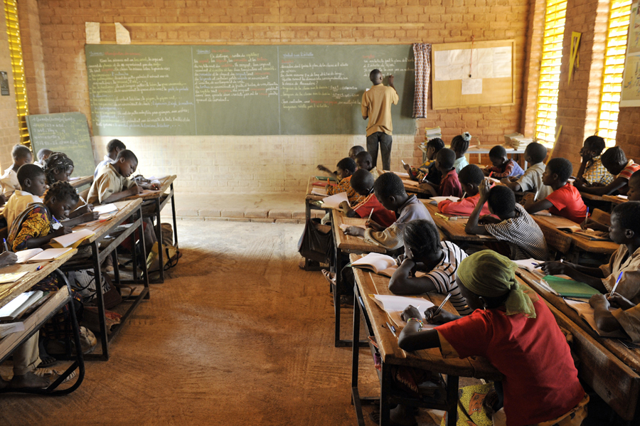 A look inside one of the primary school’s three classrooms. After Gando’s school was built, two neighboring villages were inspired to build their own schools. Photo: Erik-Jan Ouwerkerk