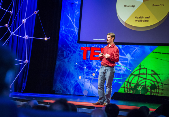Toby Eccles shares a bold idea -- seeking private funds to tackle social problems through public services -- at TEDGlobal. Since he gave this talk, his organization has started working on several new projects. Photo: James Duncan Davidson