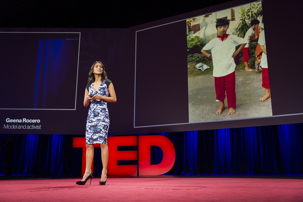 Geena Rocero on stage at TED2014 / Photo: James Duncan Davidson