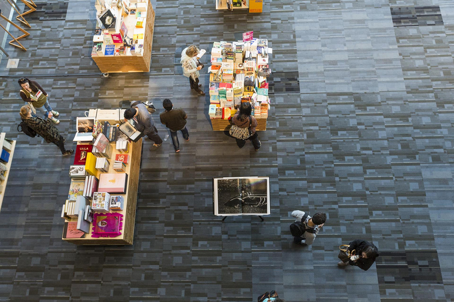 A shot of the TED bookstore. Photo: Ryan Lash