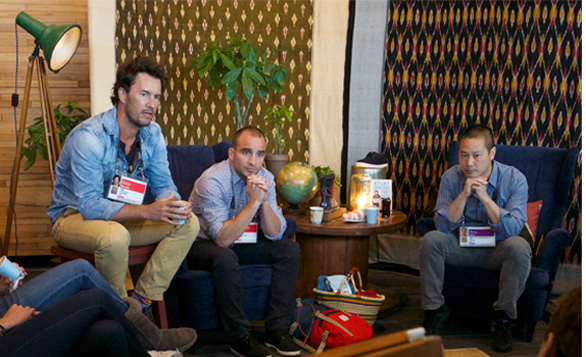 Heads of TOMS, GOOD and Zappos talk social good at TED2014. Photo: Bret Hartman