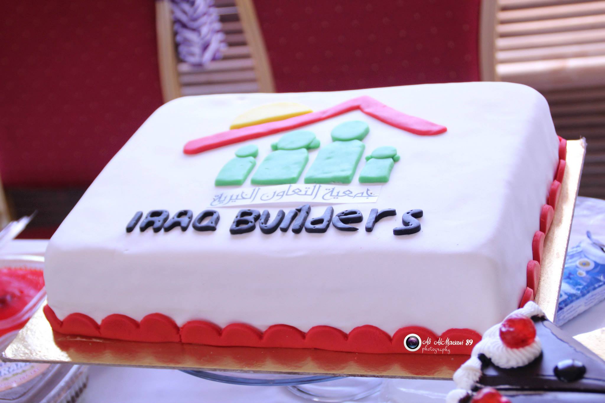 A cake to celebrate a year of Iraq Builders. Photo: Courtesy of Iraq Builders