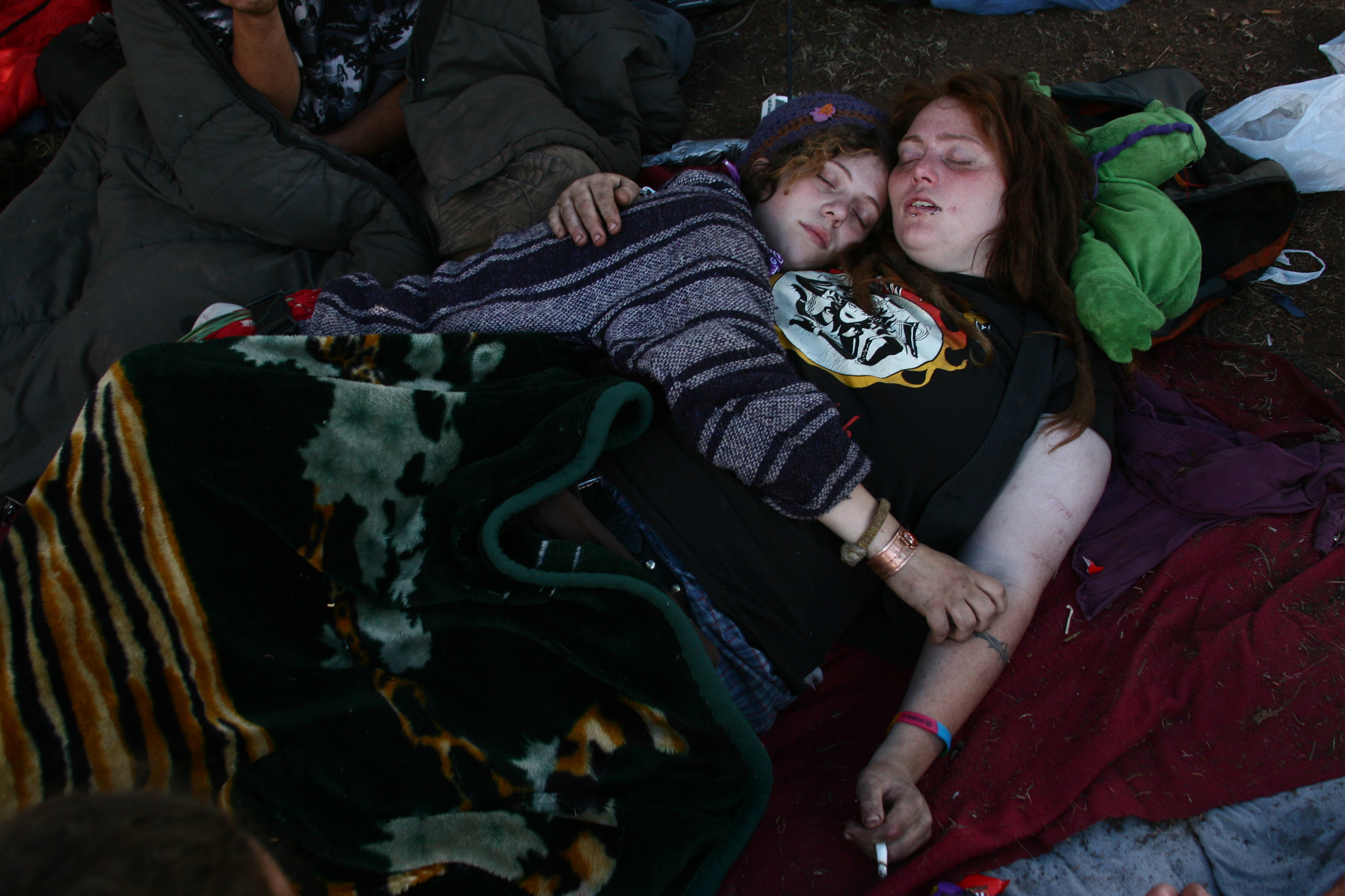 Moe and Sicka fall asleep in each other's arms. New Mexico. 2009. Photo: Kitra Cahana
