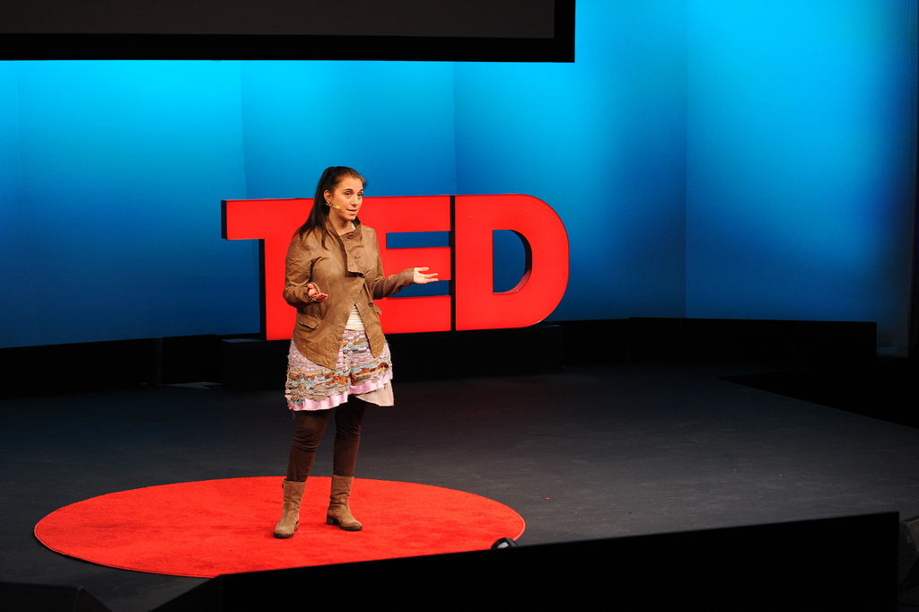 Nancy Lublin clarifies the idea behind Crisis Text Line at TED U in 2012. Photo: James Duncan Davidson