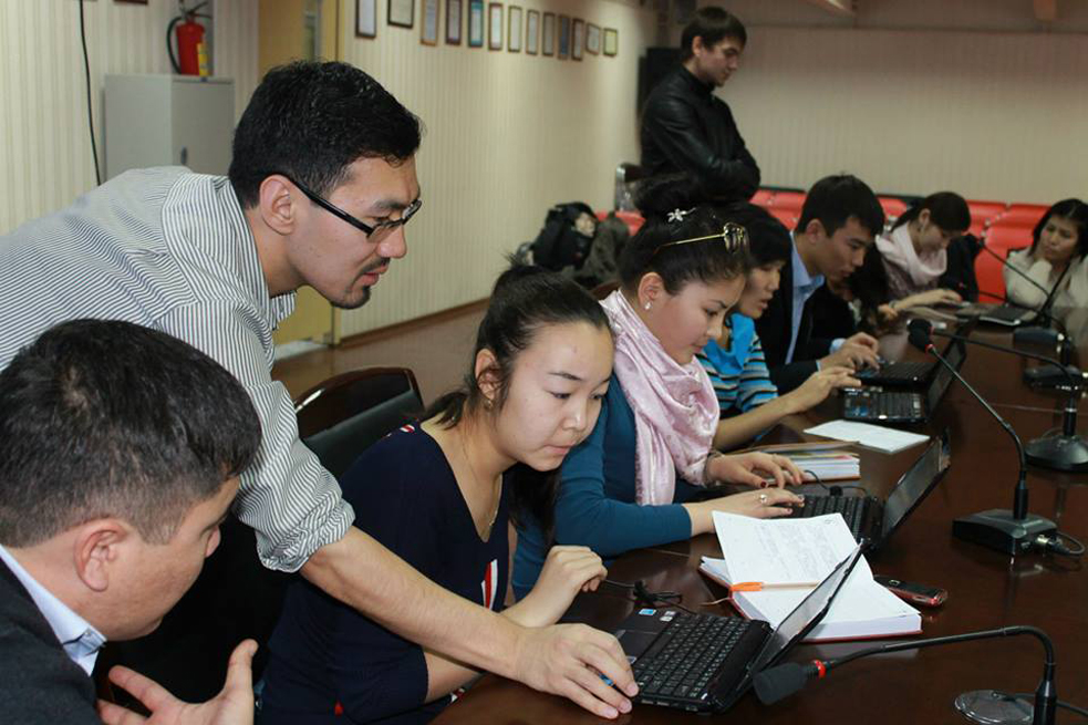 Asqat Yerkimbay trains local journalists in how to get involved in global conversations. He also uses the TED Open Translation Project to revive his language, Kazakh. Photo: Courtesy of Asqat Yerkimbay