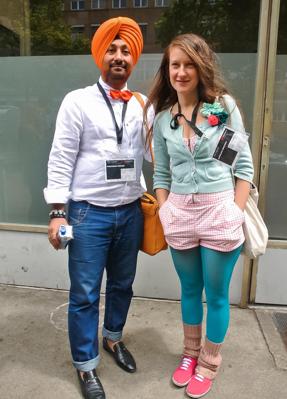 Parvinder Sondhi of TEDxWroclawWomen and Karolina Skalska of TEDxYouth@Wroclaw outside the TEDSalon. Photo: Richard Hsu