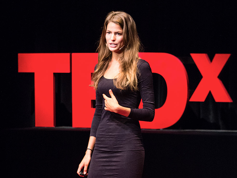 Cameron Russell shot down the idea that it's "hard" to be a model at TEDxMidAtlantic. Her talk quickly went viral. Photo: Courtesy of TEDxMidAtlantic