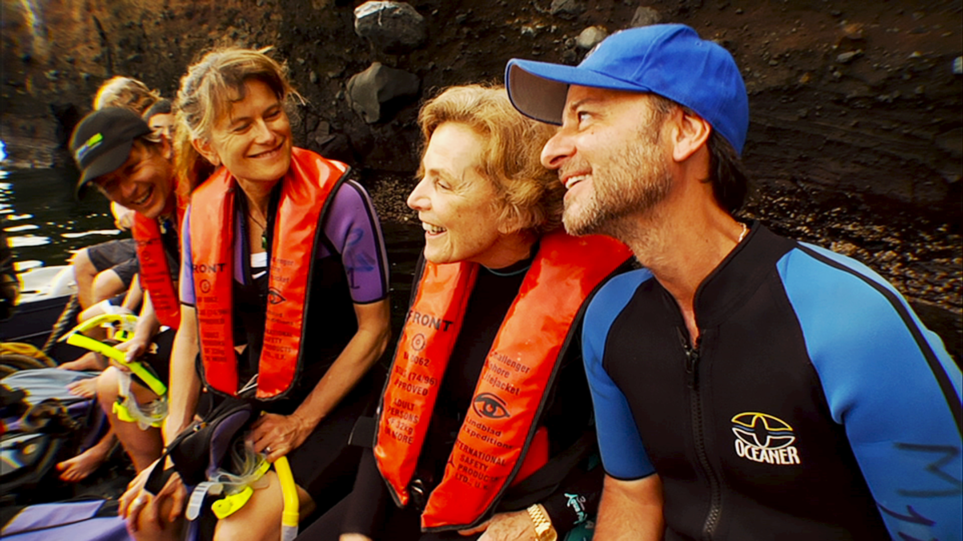 Sylvia Earle, with Mission Blue directors Robert Nixon (left) and Fisher Stevens (right). Photo: Mission Blue