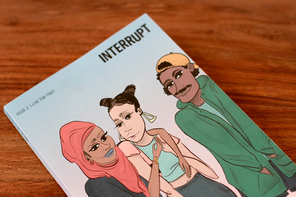 The cover illustration for issue four, "I Live For That!" was made by Mohammed "MoJuicy" Fayaz. In an editors' note, Project SOL and HOLAAfrica! write "This issue is an effort to represent the way we see the world and ourselves. It is not meant to speak for all LGBTQ youth, but we hope to inspire people to create their own stories and media." Photo: Becky Chung