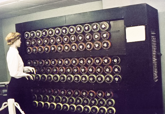Mockup of a bombe machine at Bletchley Park. Image via Sarah Hartwell.