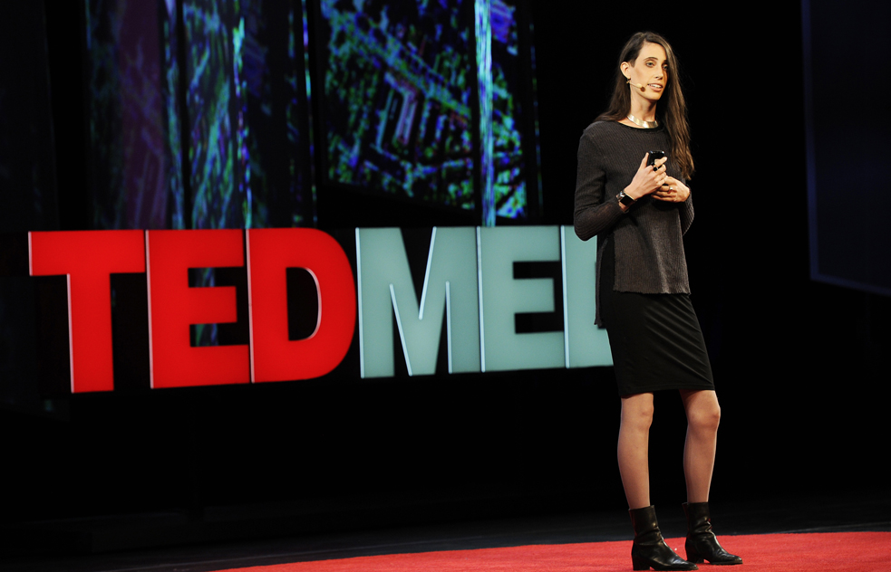 TED Fellow Kitra Cahana shares the story of her father at TEDMED. Photo: Courtesy of TEDMED