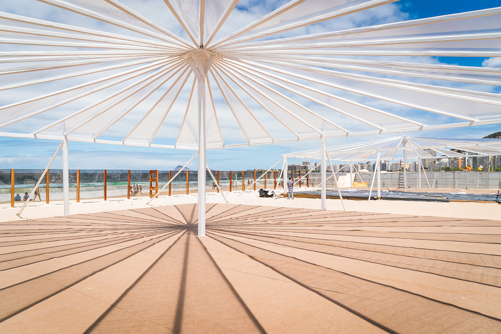 An event tent with a view of the ocean. Photo: James Duncan Davidson