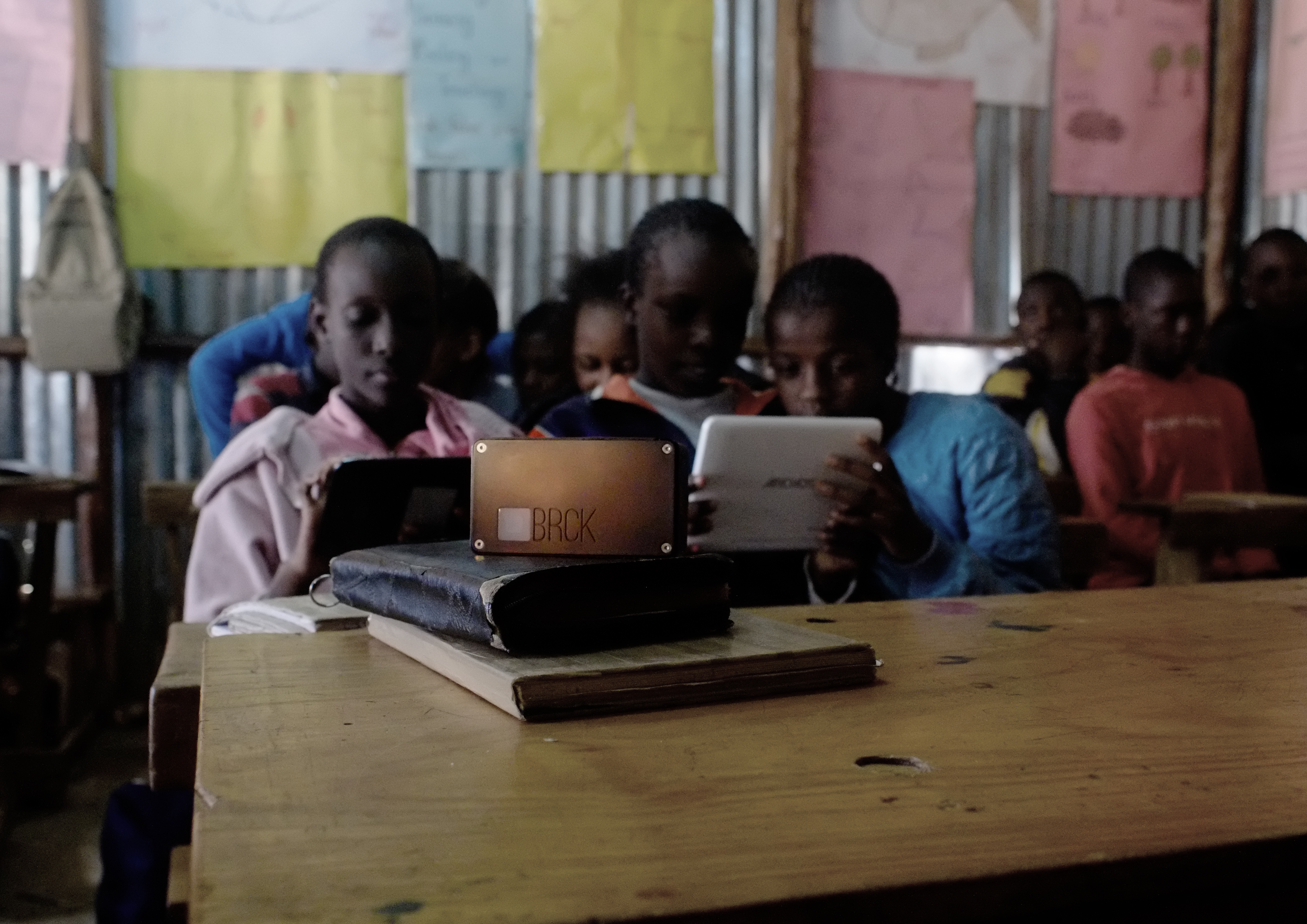 BRCK and tablets loaded with educational content can open up a world of resources for the children in this Nairobi school. Photo: BRCK
