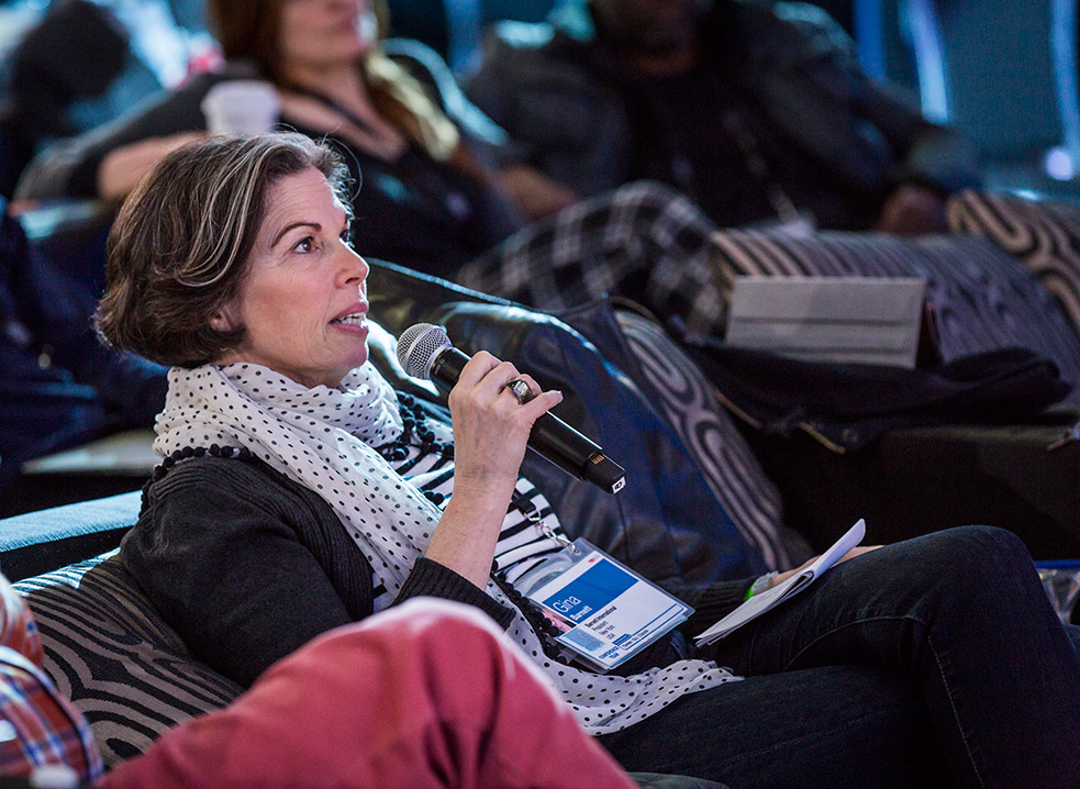 Gina Barnett advises a speaker during TED2014. Below, her best last-minute public speaking tips. Photo: Ryan Lash/TED