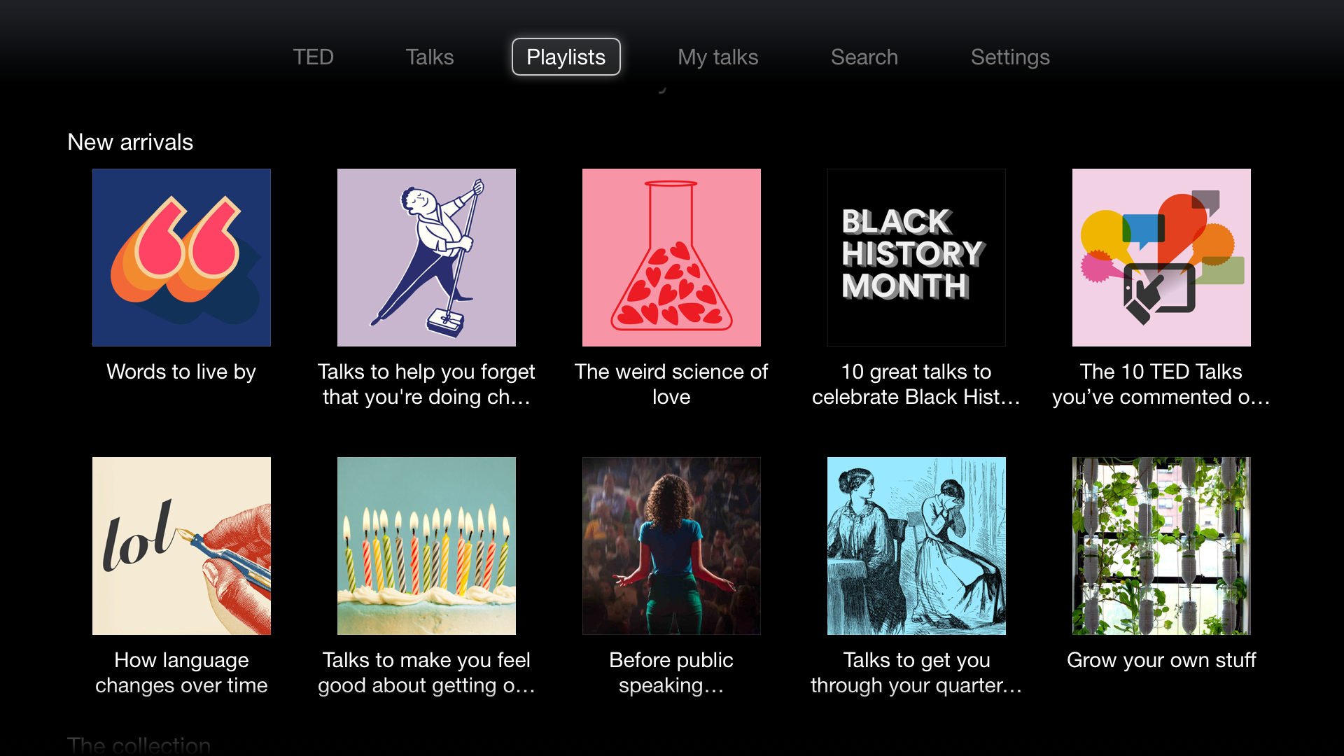 On our new Apple TV app, browse our 200+ playlists. We add new lists every week.