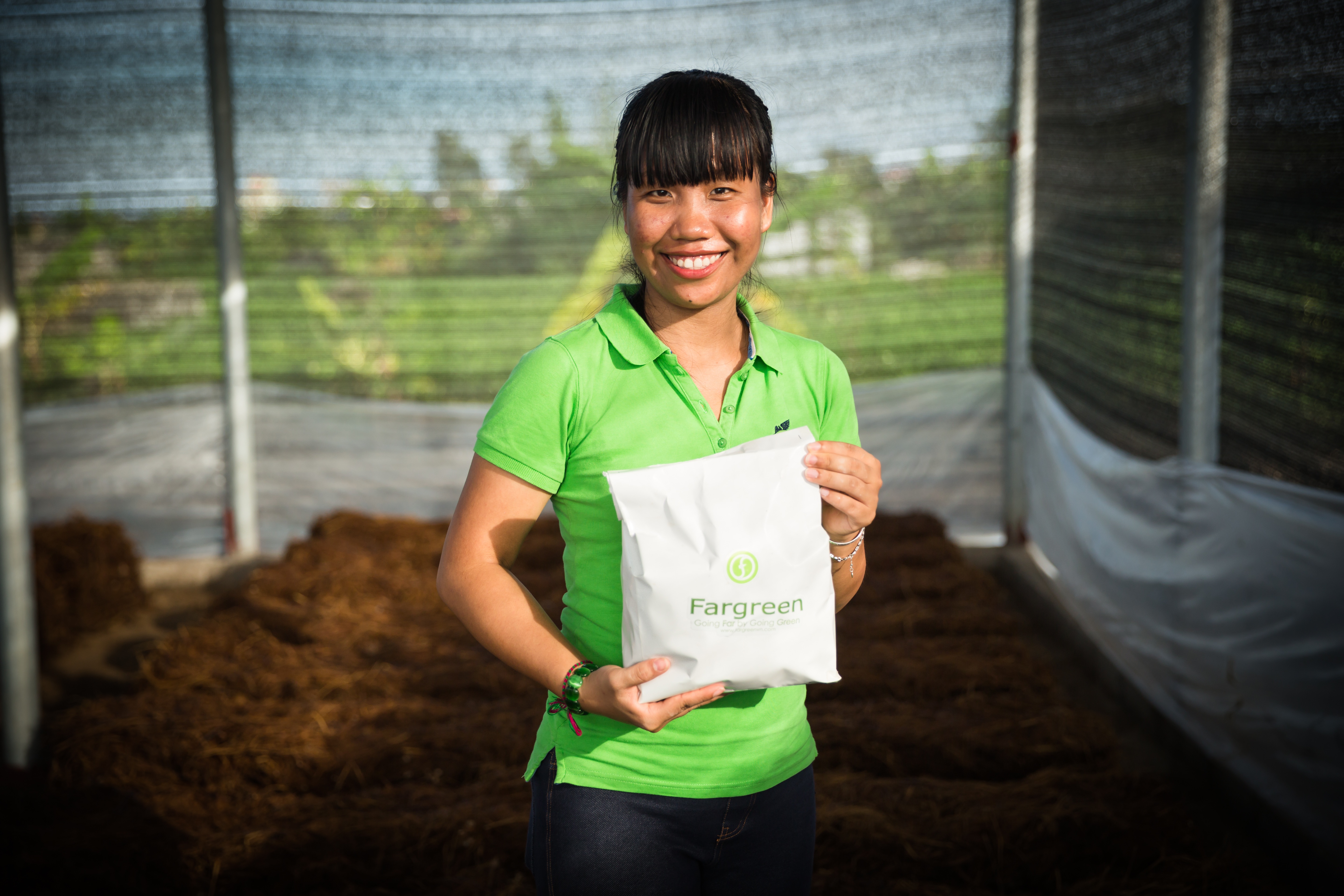 Social entrepreneur Trang Tran is teaching Vietnamese farmers how to use rice straw as a substrate in which to grow profitable mushrooms. Photo: Fargreen