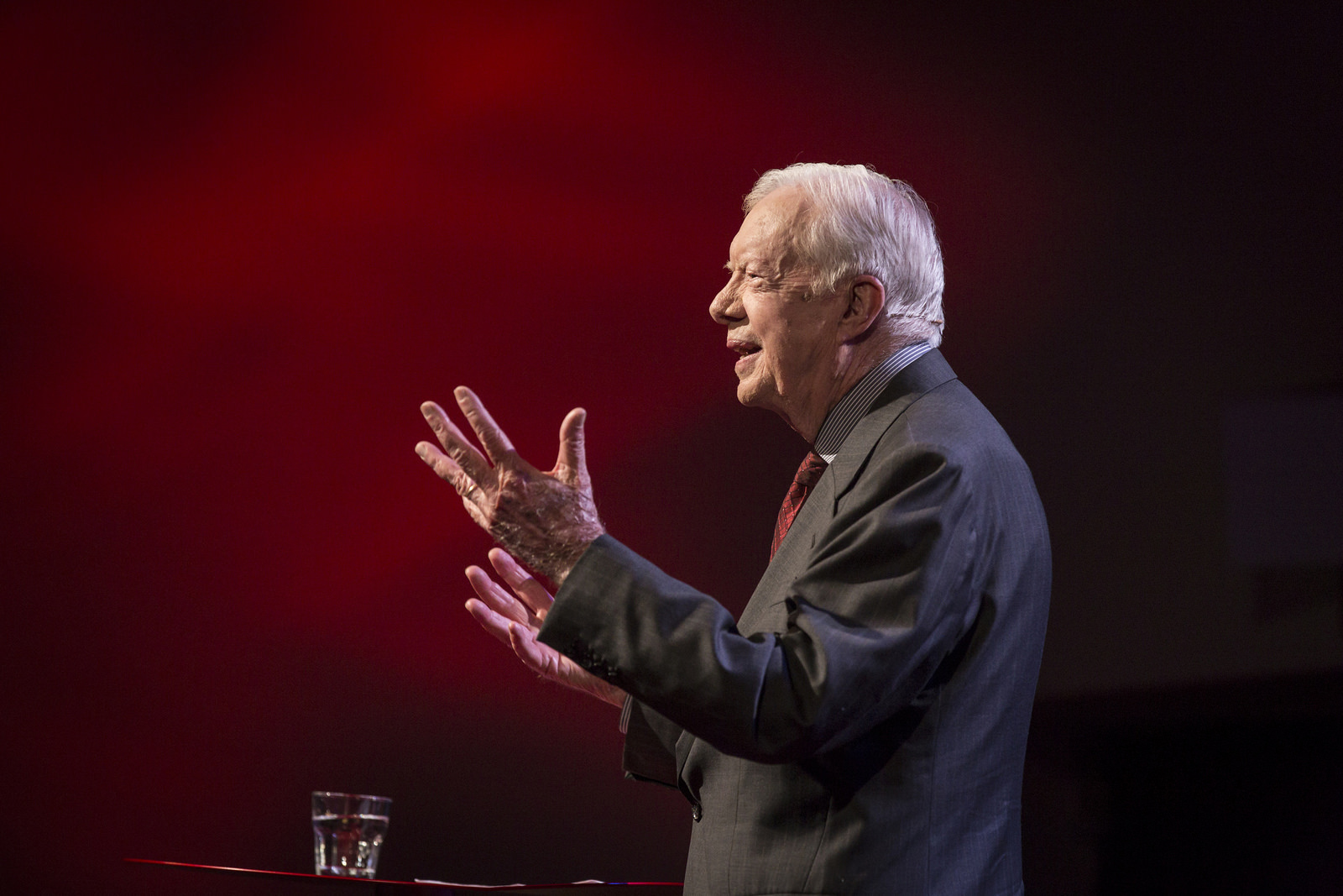 Jimmy Carter boldly said, “The number one abuse of human rights on Earth is the mistreatment of women and girls" during Session 4. Photo: Marla Aufmuth/TED