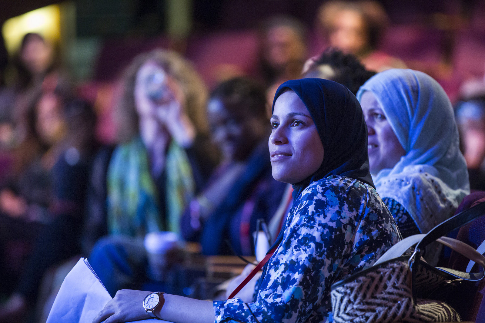 In the TEDWomen simulcast lounge, attendees watched the conference with bated breath. Photo: Marla Aufmuth/TED