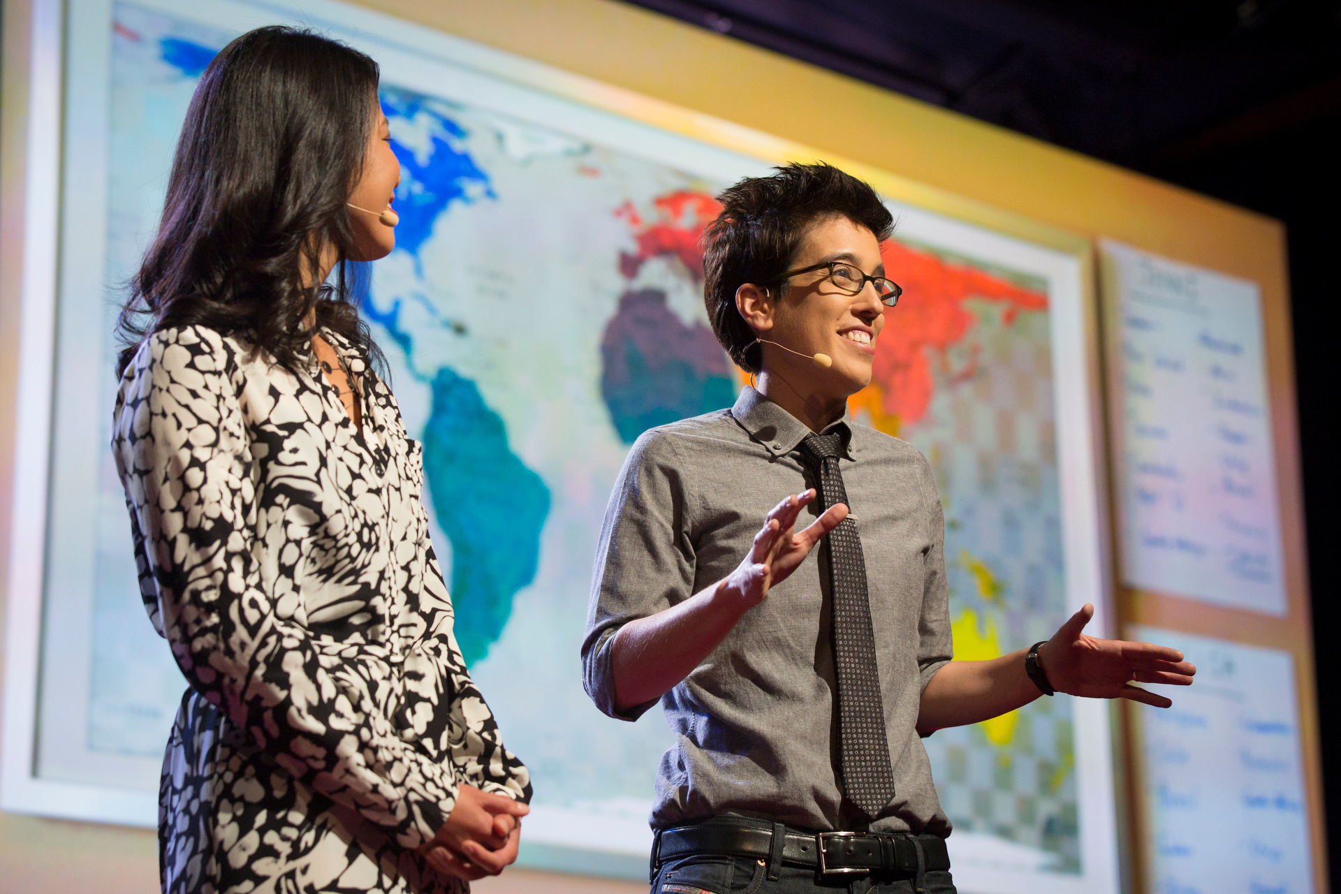 Jenni Chang and Lisa Dazols speak at TEDWomen2015 - Momentum, Session 6, May 29, 2015, Monterey Conference Center, Monterey, California, USA. Photo: Marla Aufmuth/TED