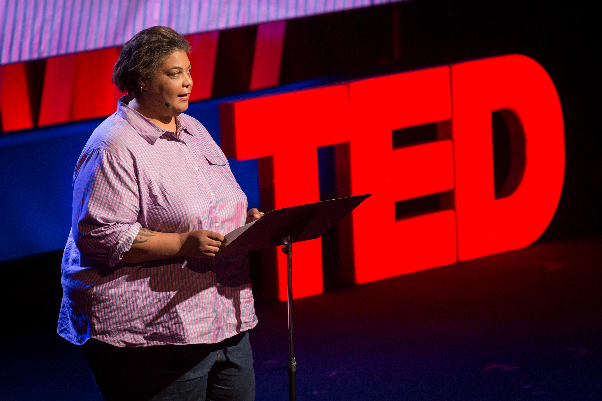 Roxane Gay speaks at TEDWomen2015 - Momentum, Session 2, May 28, 2015, Monterey Conference Center, Monterey, California, USA. Photo: Marla Aufmuth/TED