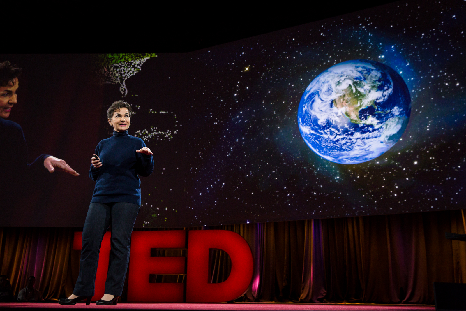 Christiana Figueres speaks at TED2016 - Dream, February 15-19, 2016, Vancouver Convention Center, Vancouver, Canada. Photo: Bret Hartman / TED