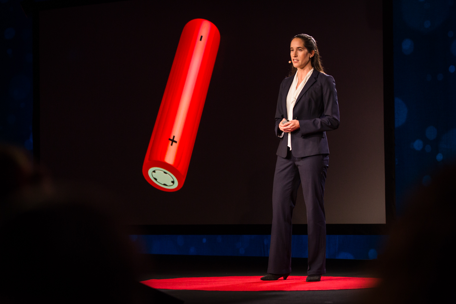 Vanessa Wood is helping designers build better batteries, by understanding how we recharge. She spoke onstage at the TED Fellows session of TED2016, February 15-19, 2016. Photo: Ryan Lash / TED