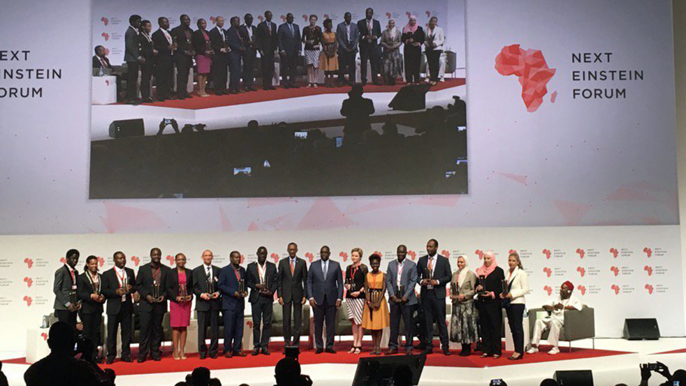 The Next Einstein Forum is bringing together scientists working across the globe with those working in Africa. Each of these 15 young scientists was named a "gamechanger" at the conference — and might just be the next Einstein. Photo: Courtesy of NEF