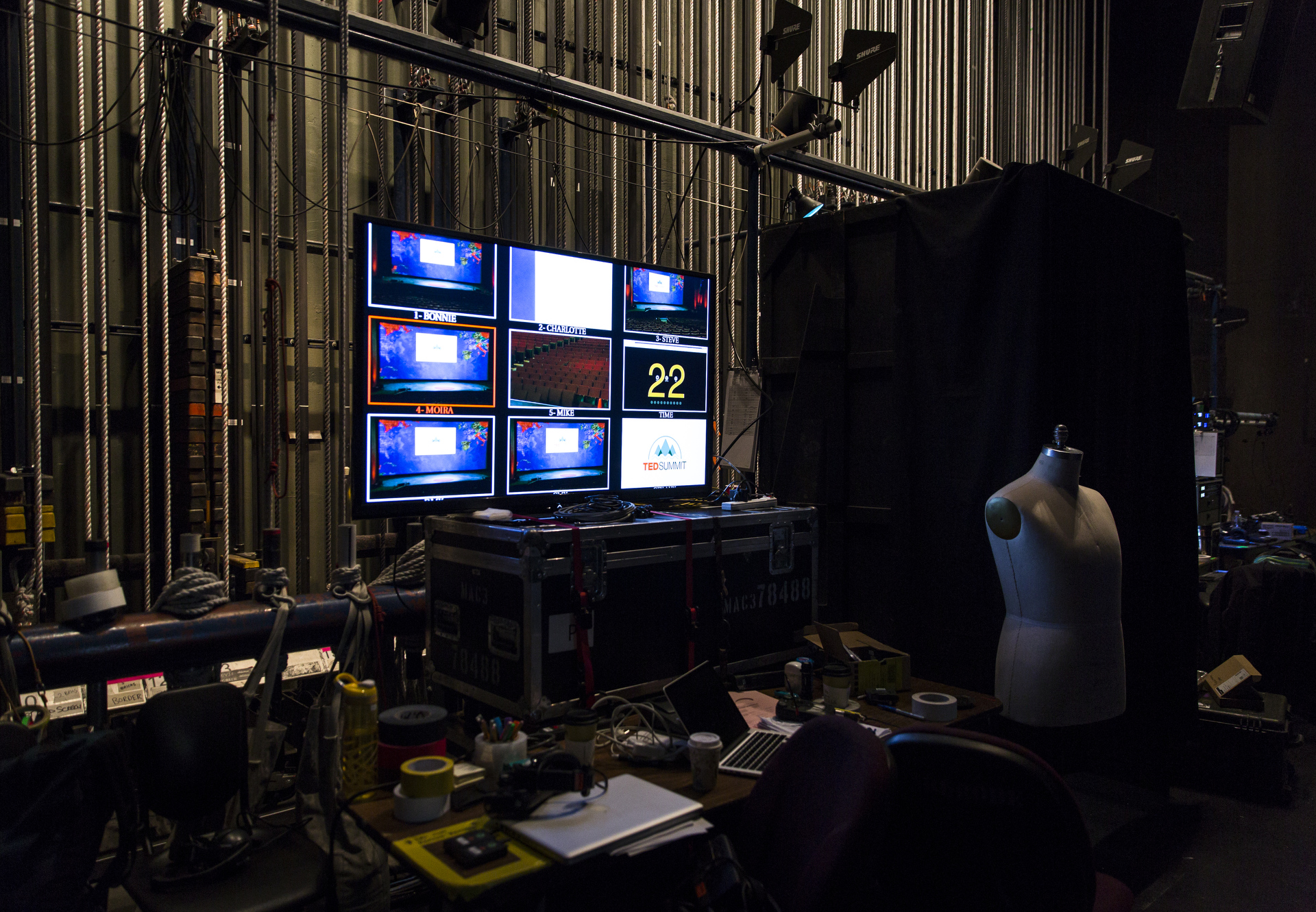 Backstage at TEDSummit 2016 in the Eric Harvie Theatre at the Banff Centre, June 26, 2016, Banff, Canada. Photo: Marla Aufmuth / TED