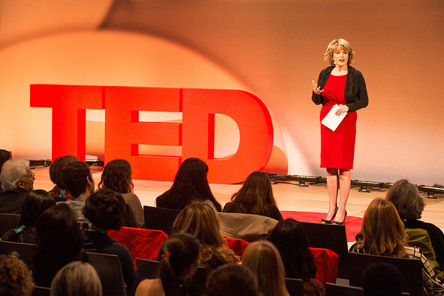 TEDWomen curator and host Pat Mitchell, onstage at a previous TEDWomen, This year's event lineup features 40+ women and men from many fields -- all speaking to the theme: It's About Time. Photo: Marla Aufmuth/TED