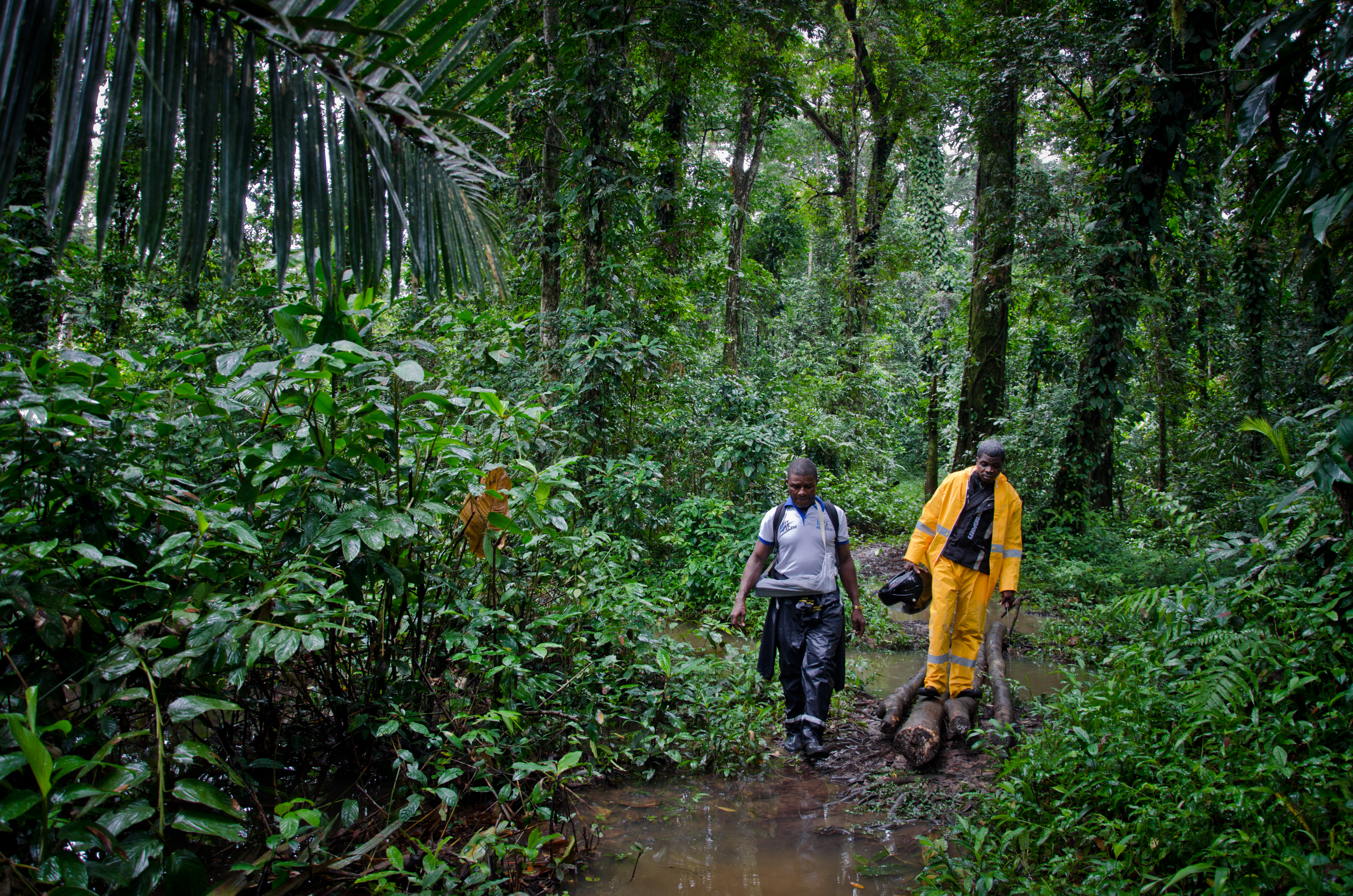 Reaching remote communities in Grand Gedeh County, Liberia, often involves long hikes or traveling by motorbike. Last Mile Health trains community health workers to serve these remote areas. Photo: Courtesy of Last Mile Health