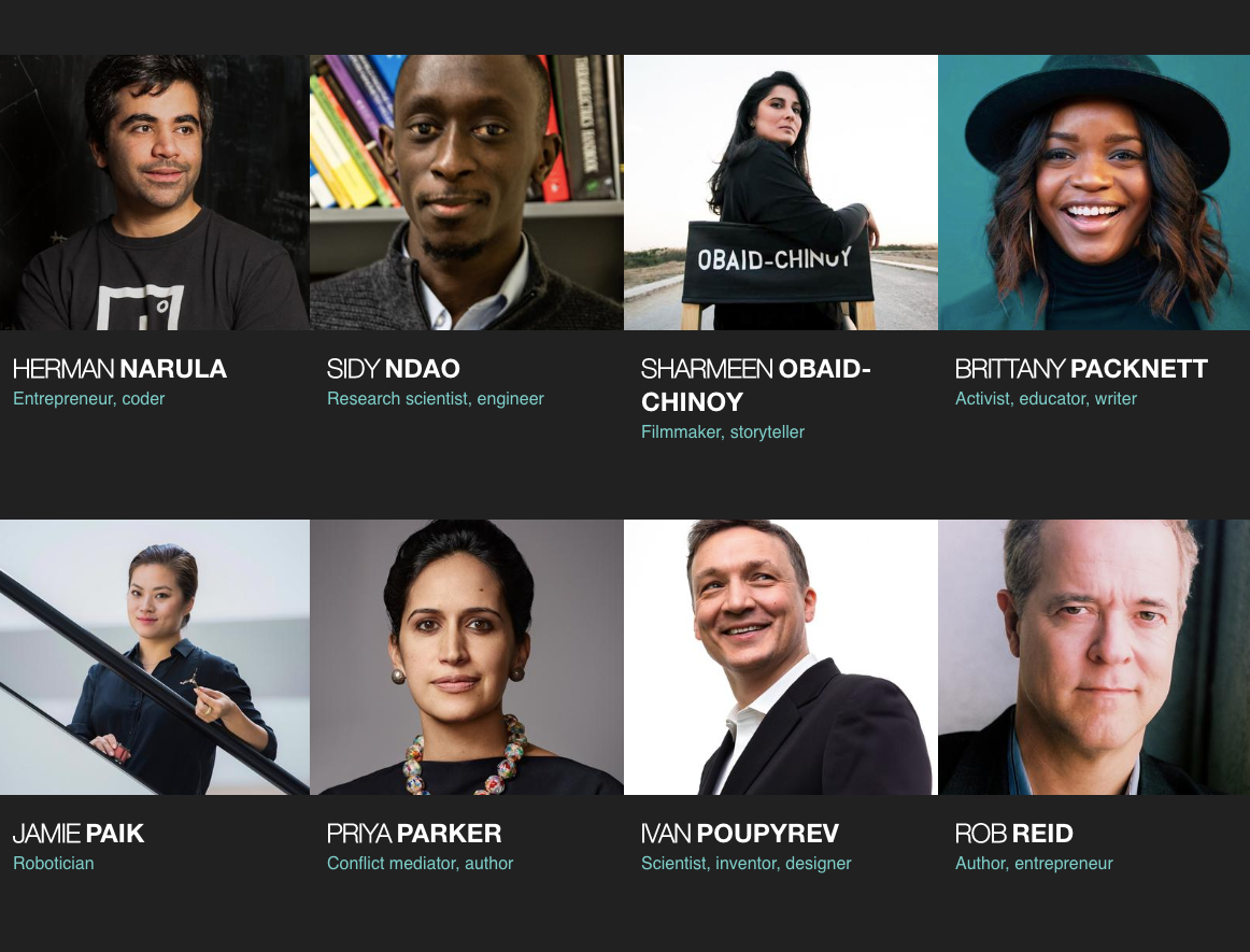 8 speakers from TED2019