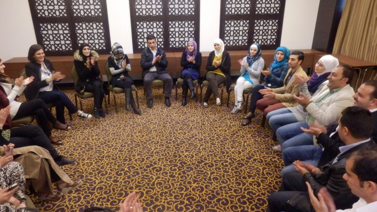 A group discussion during the workshop. Photo courtesy of The Center for World Religions, Diplomacy and Conflict Resolution.