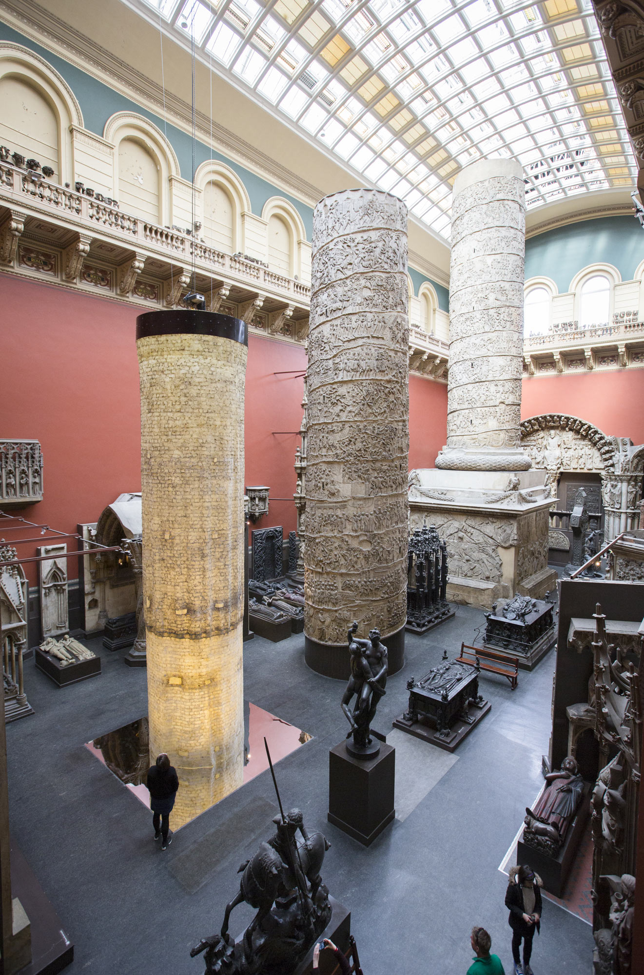 This installation consists of conservation latex used to clean the hollow inside of the cast of Trajan’s Column, the largest object in London's V&A museum. Photo courtesy of Peter Kelleher and the V&A.